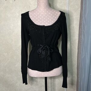 White House Black Market Black Blouse